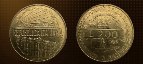 Italy 200 lire - 200, centenary